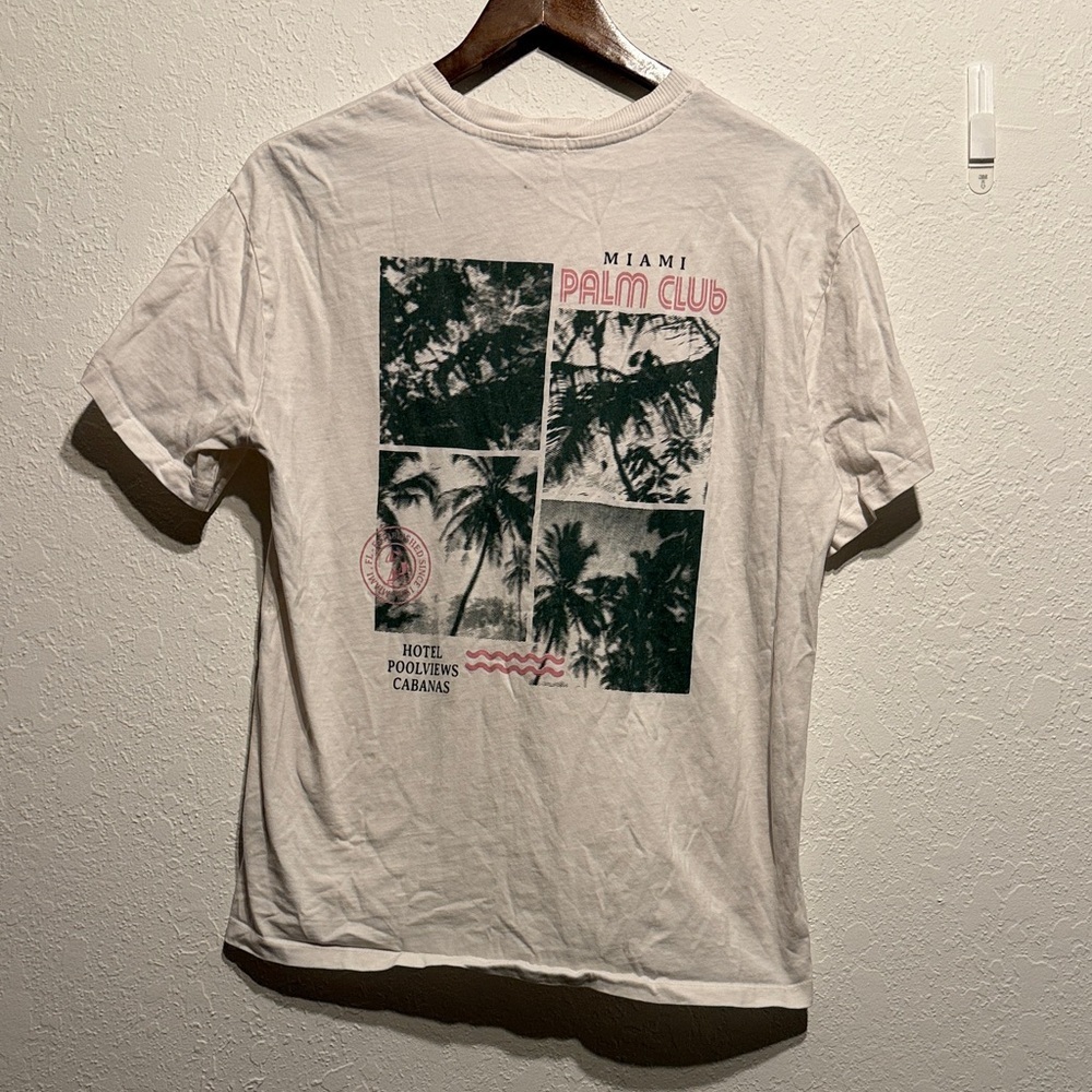 Garage Cream Miami Palm Club Graphic Tee Size M Grunge Y2K Short Sleeve Shirt